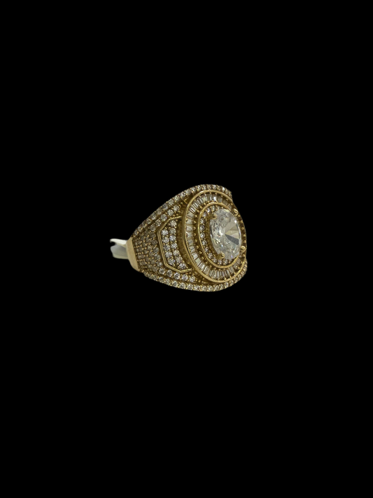 Men's ring with white stones